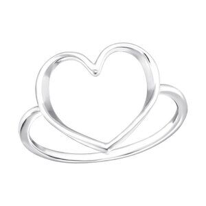 Sterling Silver Open Heart Ring - Minimalist Love Jewelry